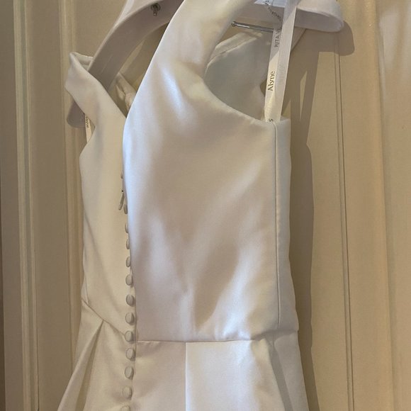 NEW W/TAGS WEDDING DRESS KLEINFELD- Off the Shoulder Satin Gown by Rita Venieris - Picture 7 of 10